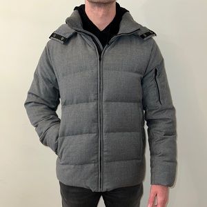 Theory Men’s Wool Puffer Jacket with Hood